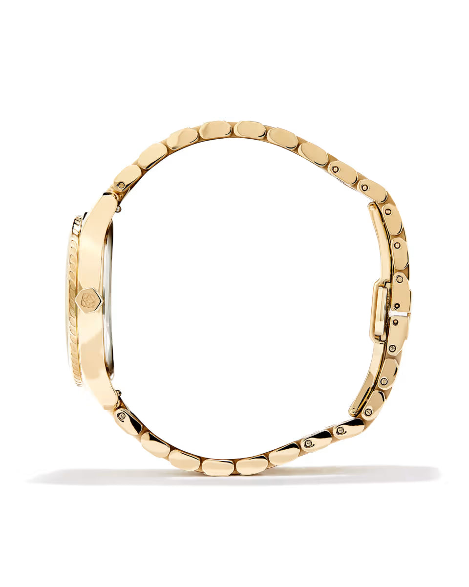 Alex Gold Tone Stainless Steel 35mm Watch in Ivory Mother-of-Pearl