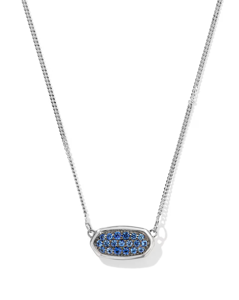 Lisa 14k White Gold Pendant Necklace in Blue Sapphire