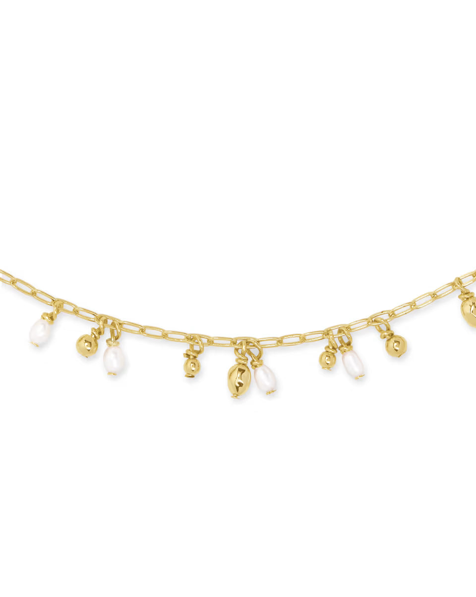 Mollie Silver Choker Necklace in Freshwater Cultured Pearl