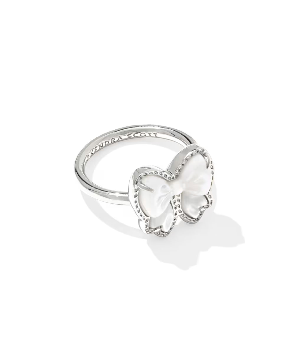 Haley Bow Silver Band Ring