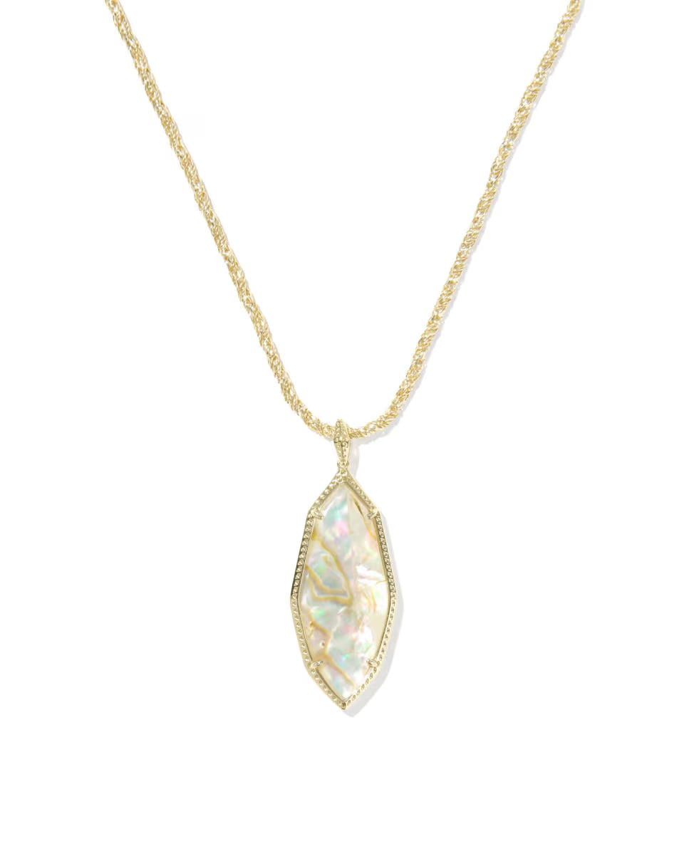 Ophelia Gold Large Long Pendant Necklace