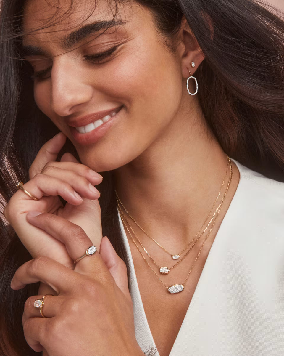 1 ct Lab Grown White Diamond Custom Elisa Pendant Necklace in 14k Yellow Gold