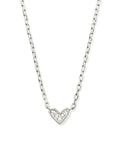 Tiny Ari Heart 18k Gold Vermeil Diamond Pendant Necklace in White Diamond