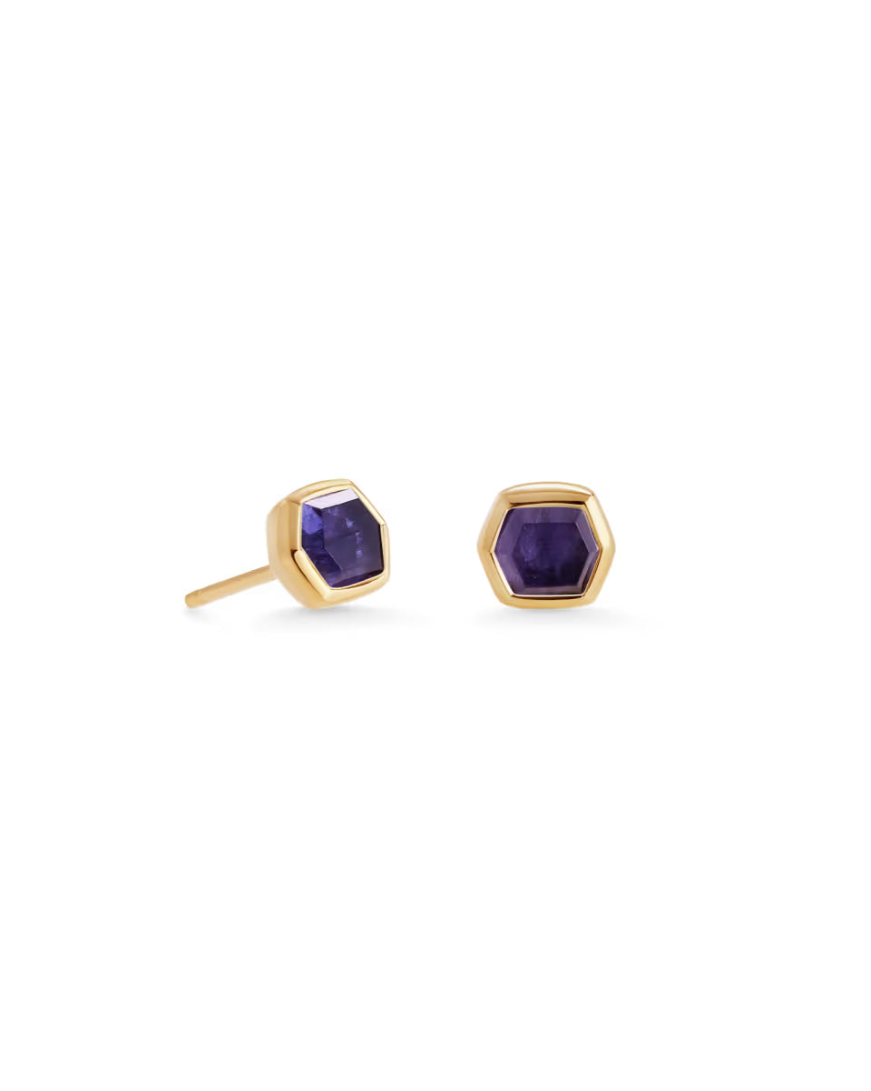 Davie 18k Gold Vermeil March Stud Earrings