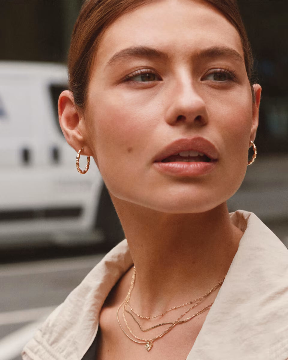 Miriam Small Bead 14k Gold-Filled Hoop Earrings