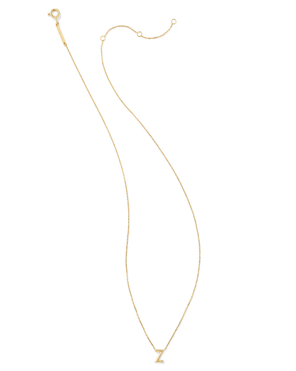 Diamond Accent Letter A 14k Yellow Gold Pendant Necklace in White Diamond