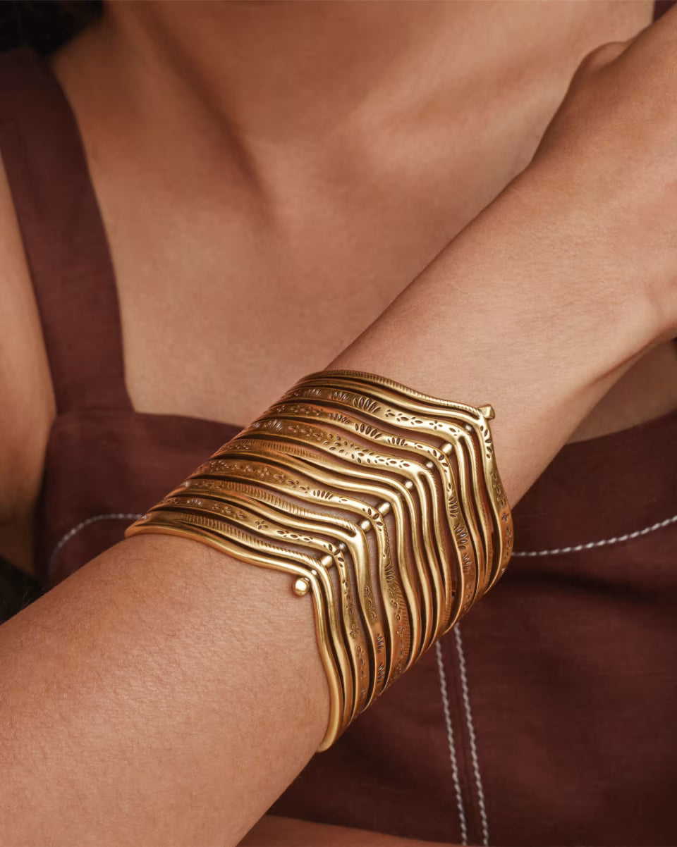 Calliope Vintage Gold Statement Cuff Bracelet