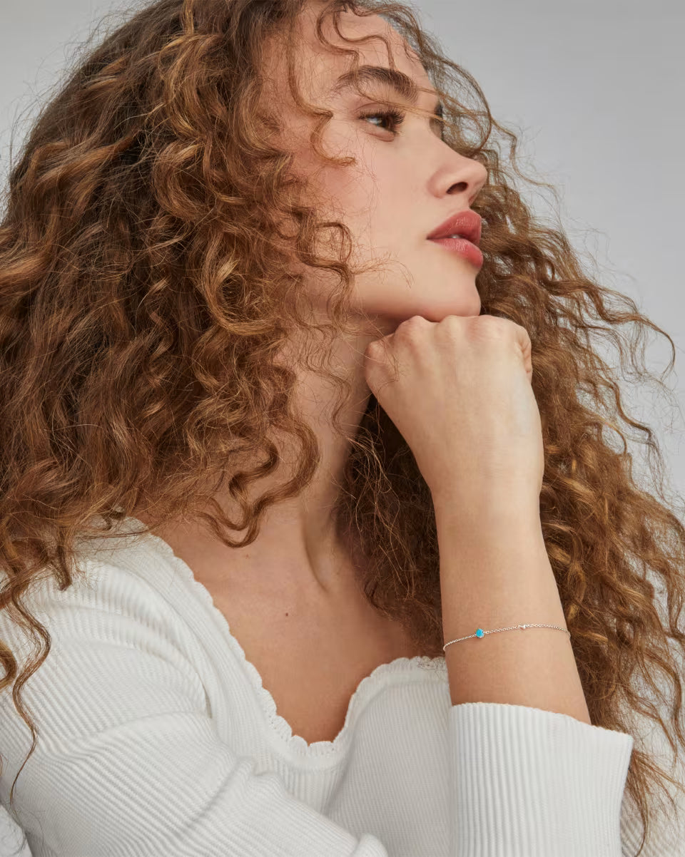 Maisie Sterling Silver July Delicate Chain Bracelet