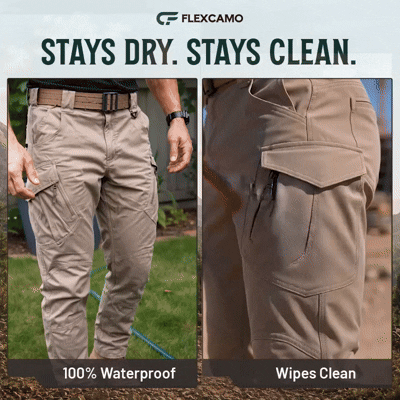 Men's 9-Pocket Straight Fit Tactical Waterproof Pants