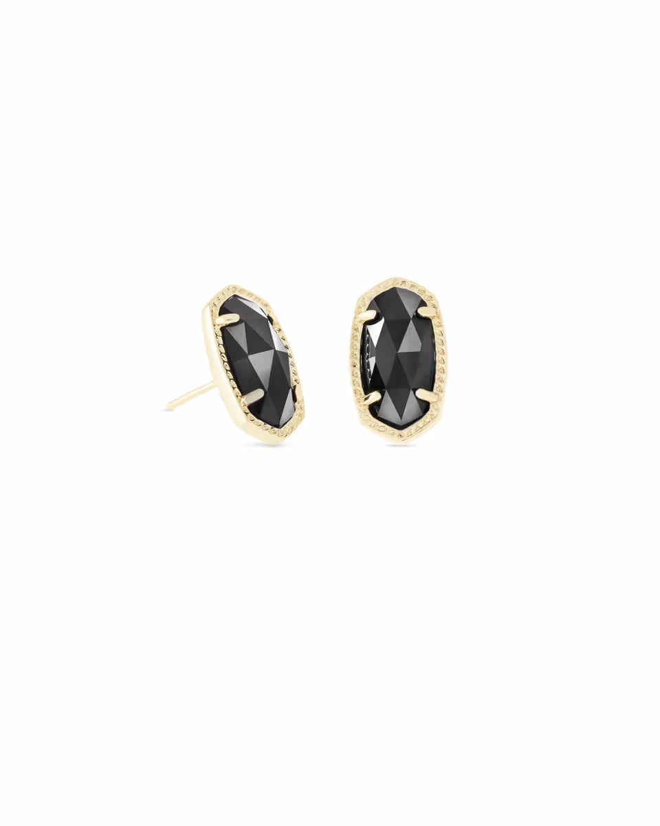 Ellie Gold Stud Earrings in Iridescent Drusy
