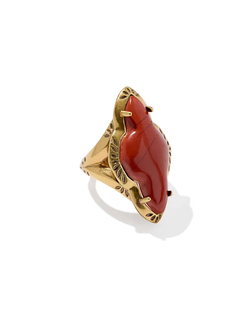 Abbie Vintage Silver Etch Frame Cocktail Ring