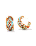 Britt Silver Hoop Earrings in Multi Mix