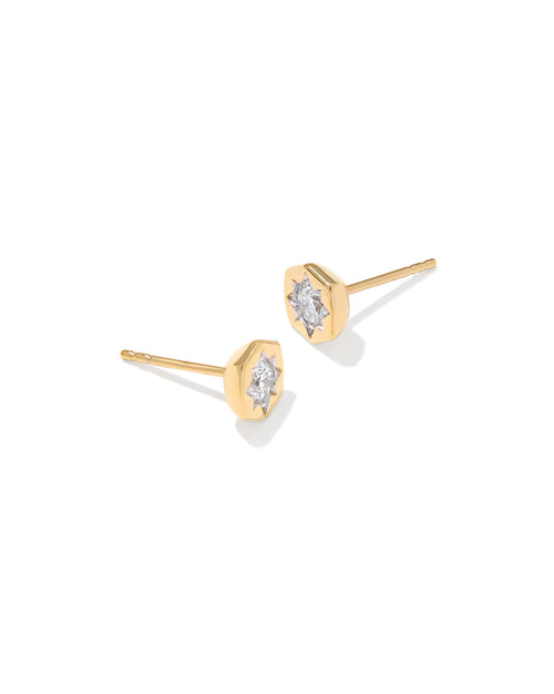 0.32 ct Lab Grown Diamond Davie Star Stud Earrings in 18k Yellow Gold Vermeil