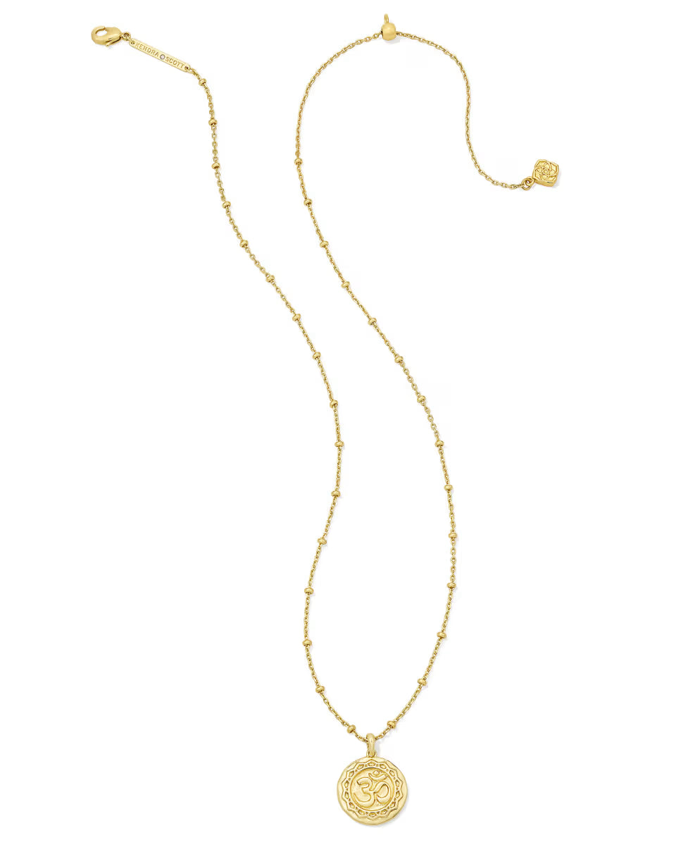 Om Coin Gold Short Pendant Necklace