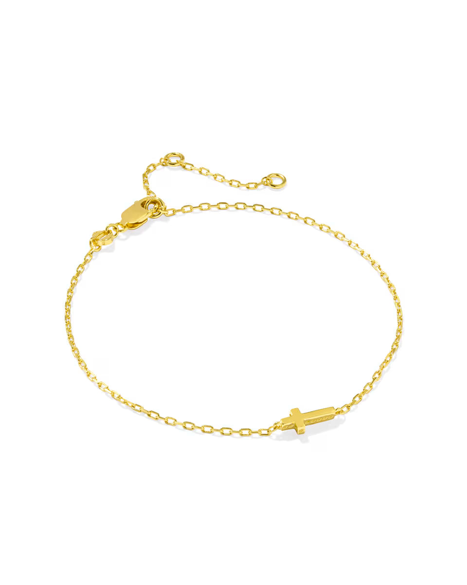 Cross Inline Bracelet in 18k Gold Vermeil