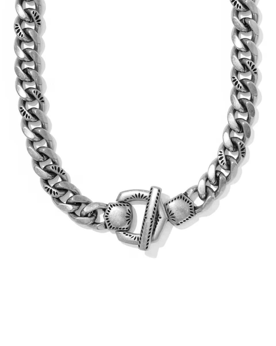 Keziah Vintage Silver Statement Link and Chain Necklace