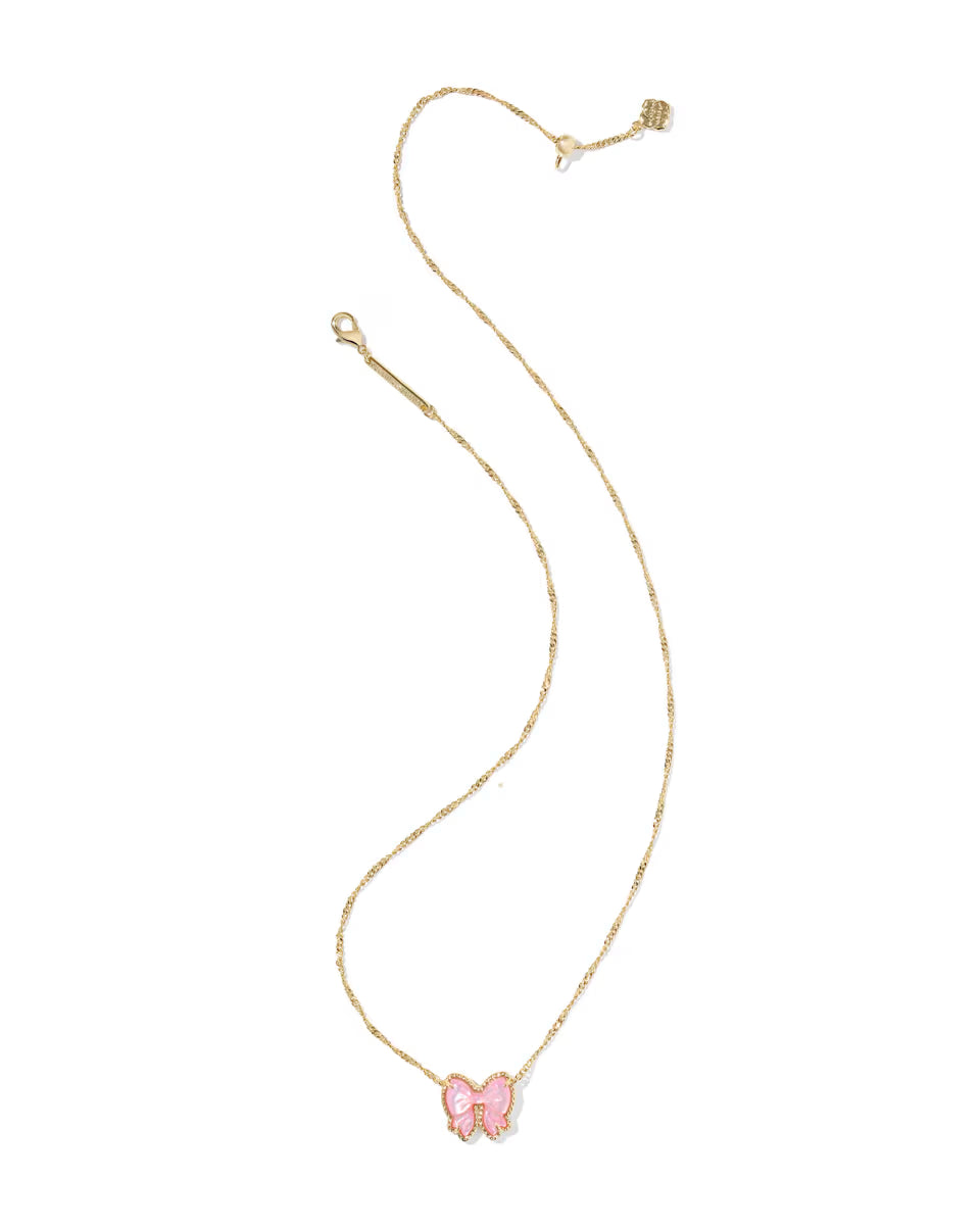 Haley Bow Gold Short Pendant Necklace