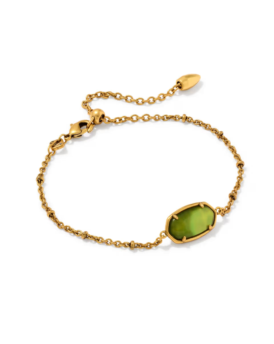 Tiger Striped Elaina Vintage Silver Delicate Chain Bracelet