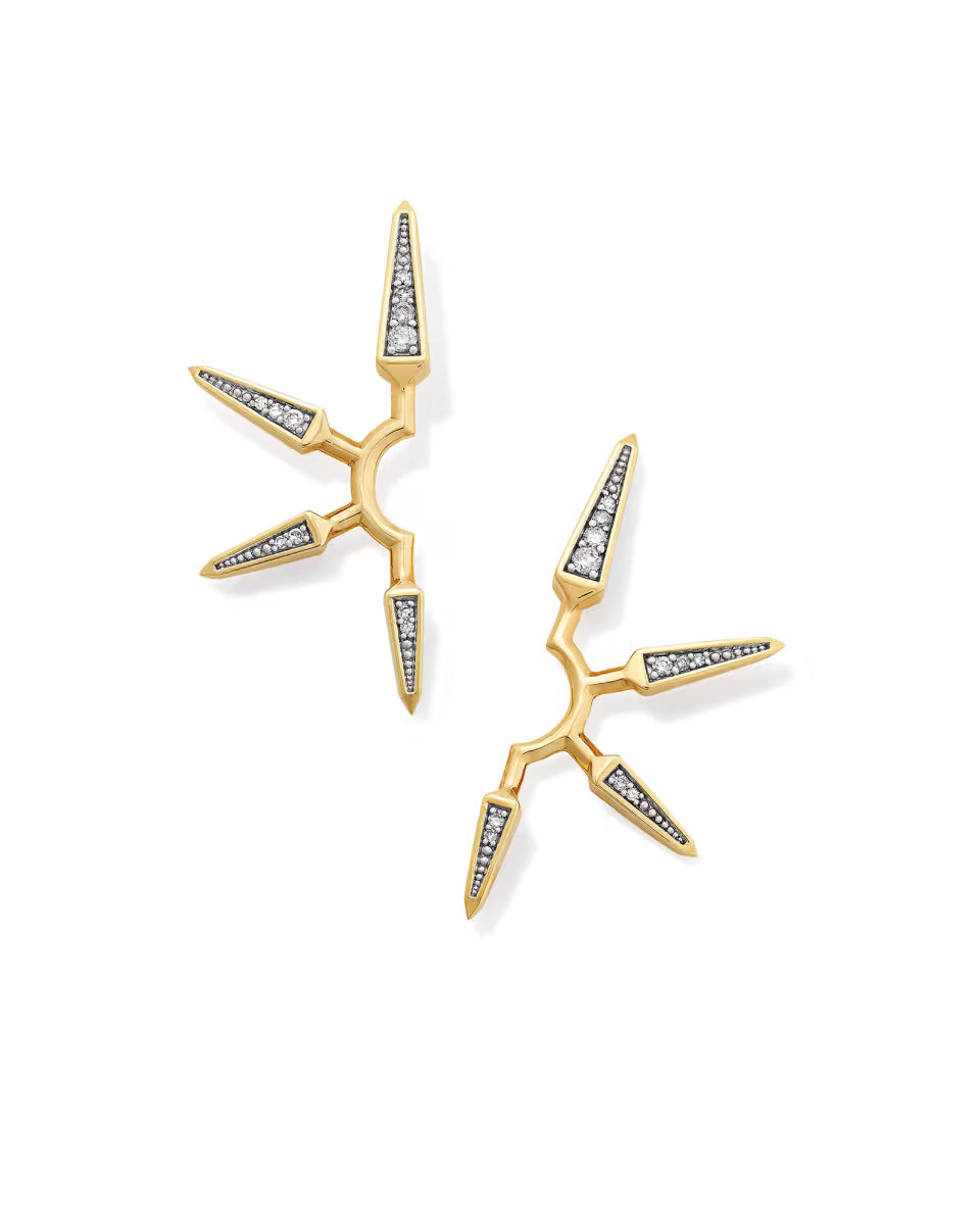 0.16 ct Small Spike 14k Yellow Gold Earrings