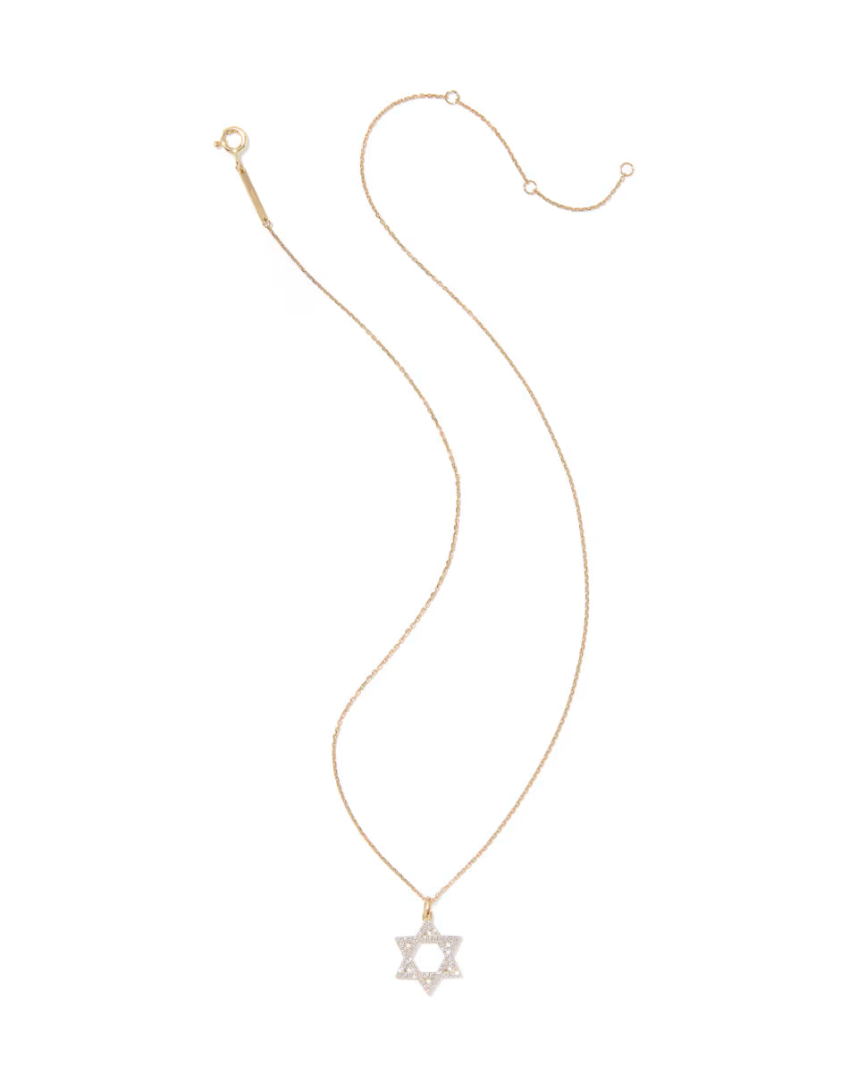 0.26 ct Lab Grown Diamond Star of David Pendant Necklace in 14k White Gold
