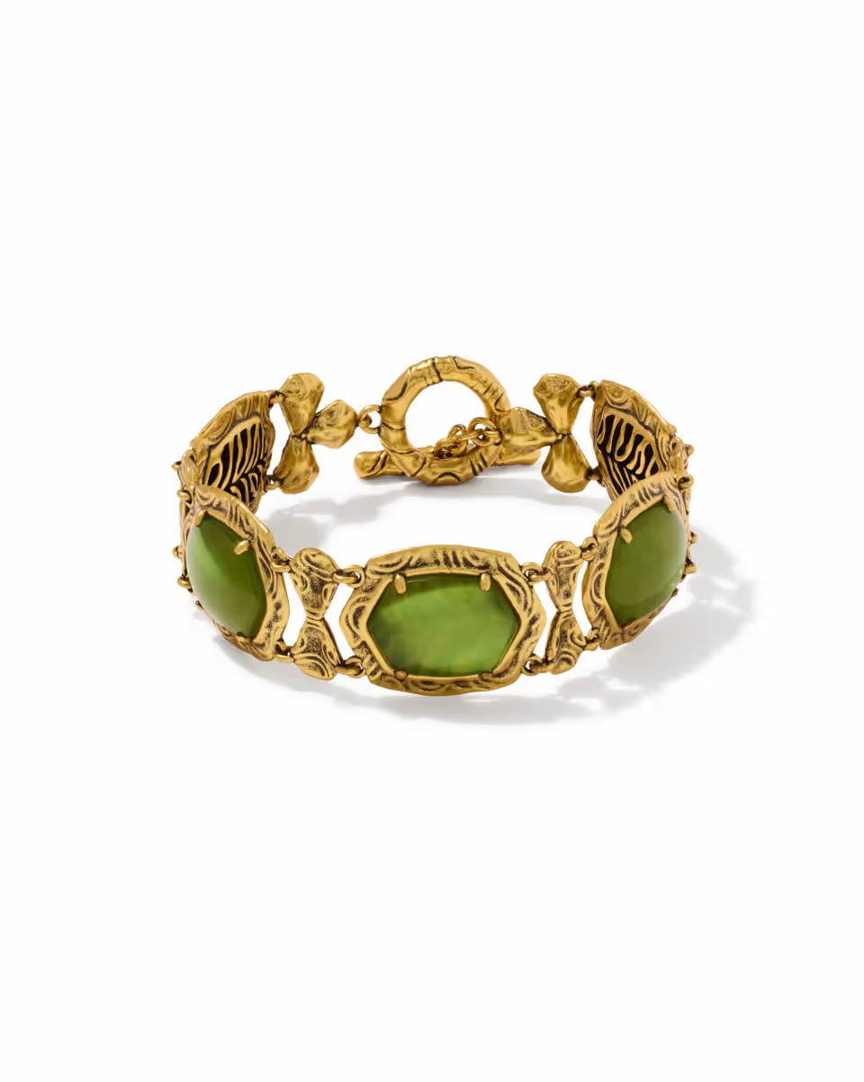 Tiger Striped Daphne Gold Statement Bracelet