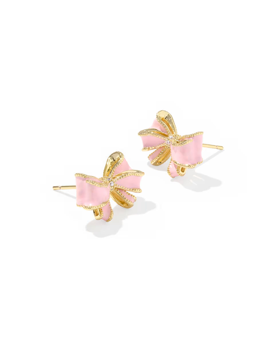 Kendra Scott x LoveShackFancy Bow Gold Stud Earrings