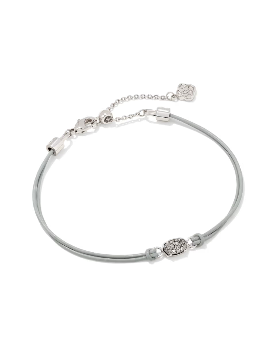Emilie Gold Corded Bracelet in Light Yellow Drusy
