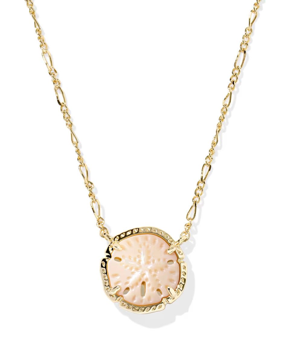 Sand Dollar Gold Short Pendant Necklace