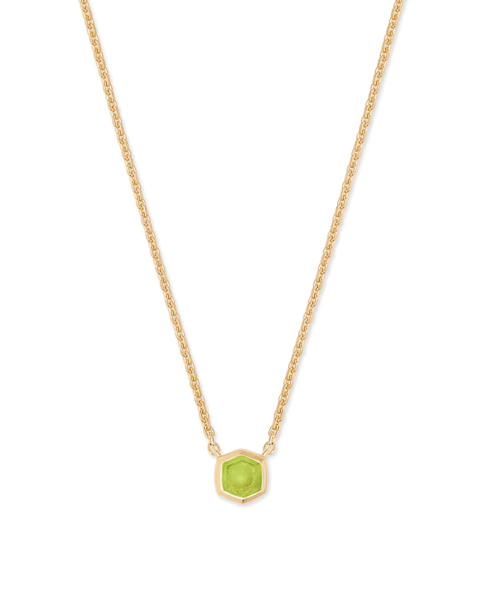 Davie 18k Gold Vermeil Pendant Necklace in White Lab Grown Opal