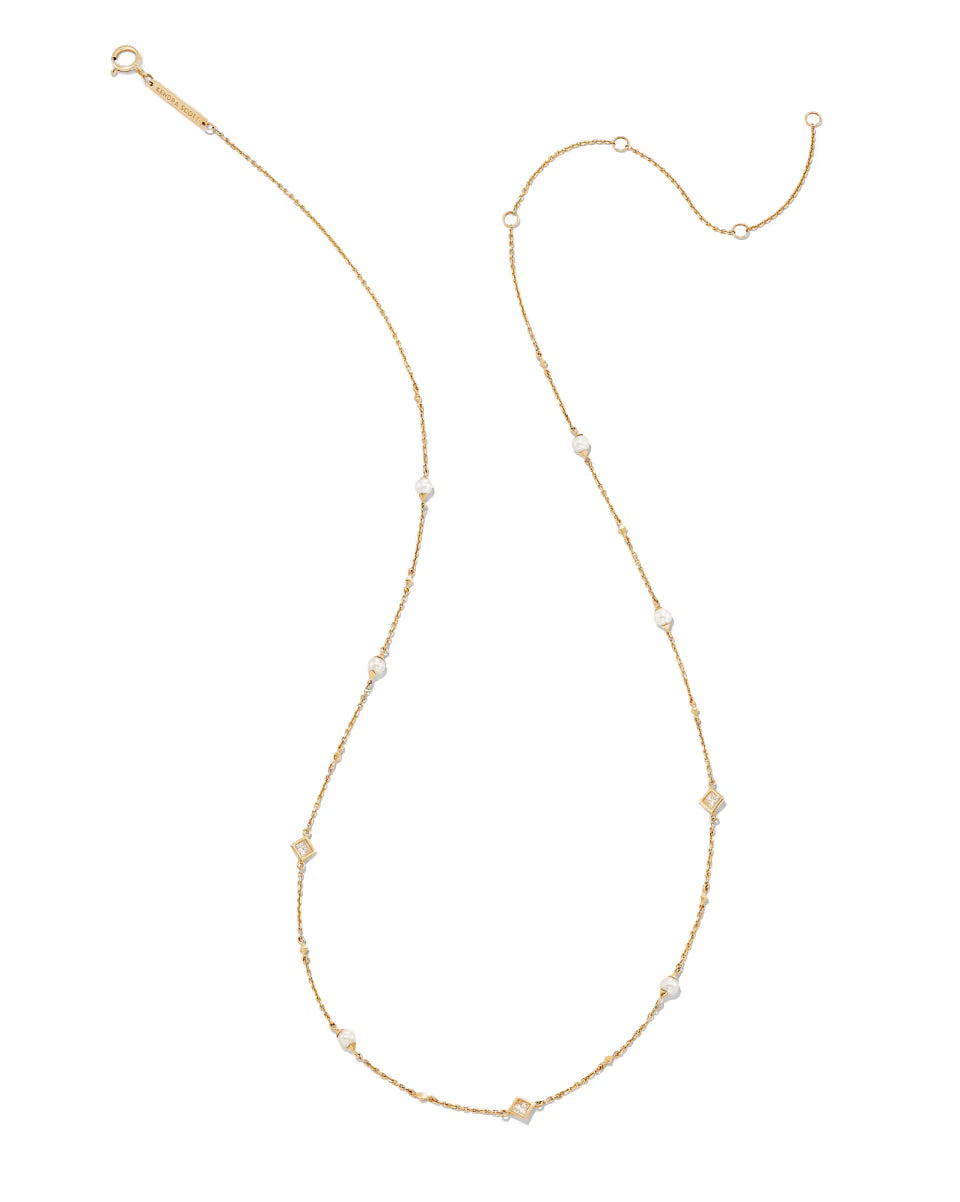 Michelle 14k White Gold Strand Necklace in Freshwater Cultured Pearl