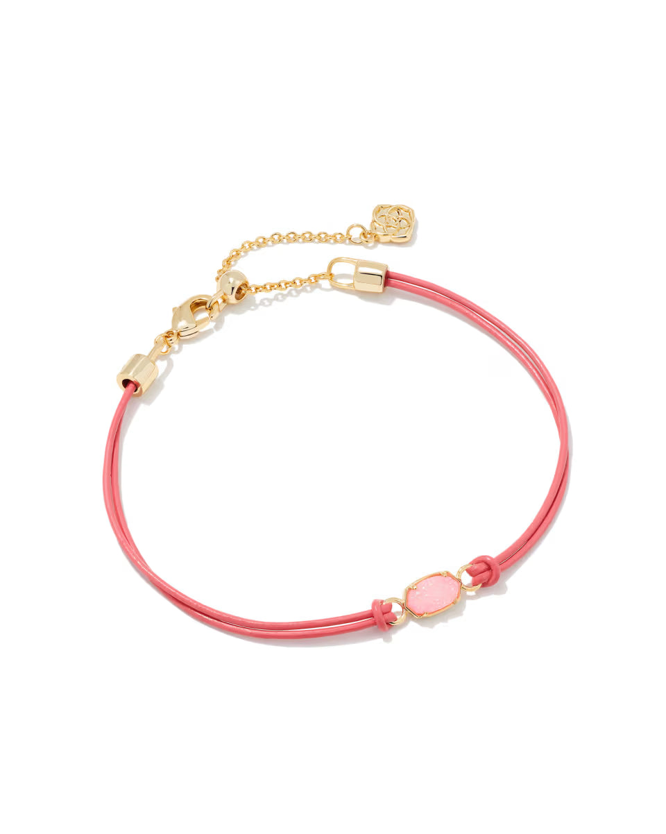 Emilie Gold Corded Bracelet in Light Yellow Drusy