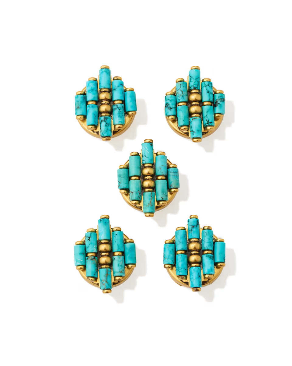 Ember Vintage Gold Button Cover Set of 5