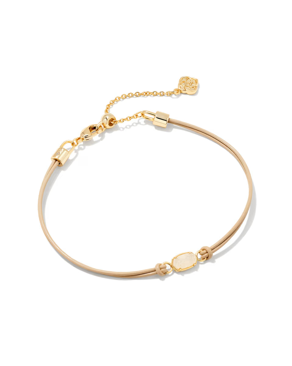 Emilie Gold Corded Bracelet in Light Yellow Drusy