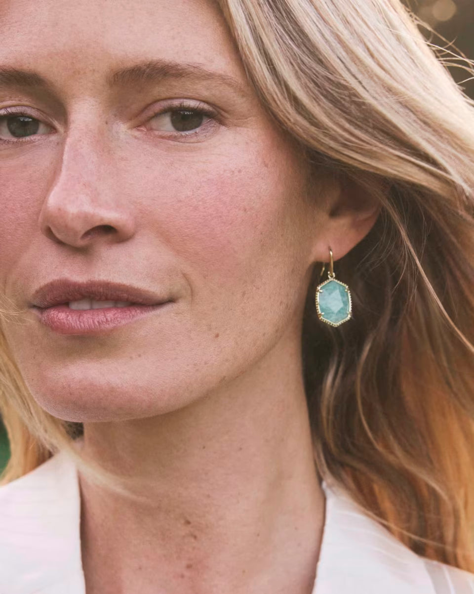 Daphne Gold Frame Drop Earrings