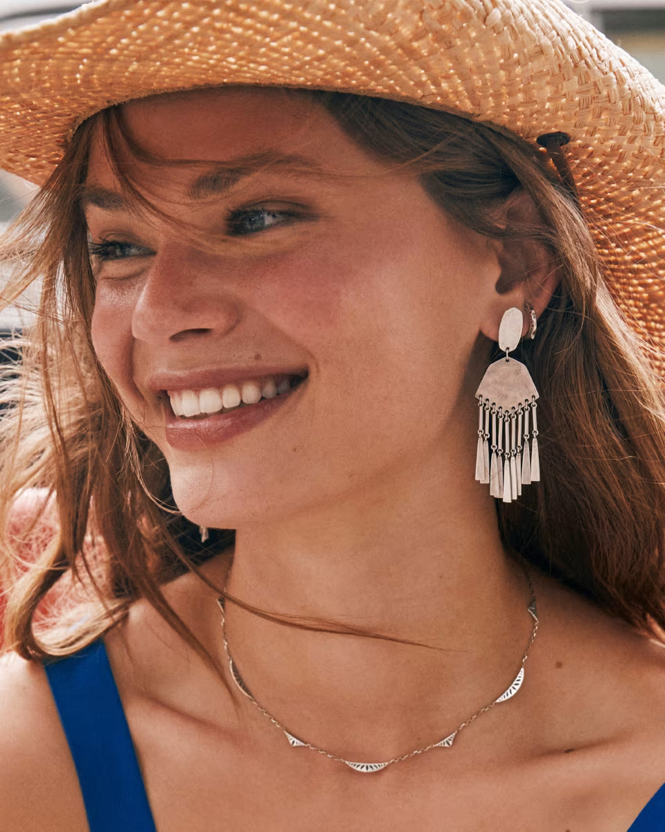 Lynne Statement Earrings in Vintage Silver