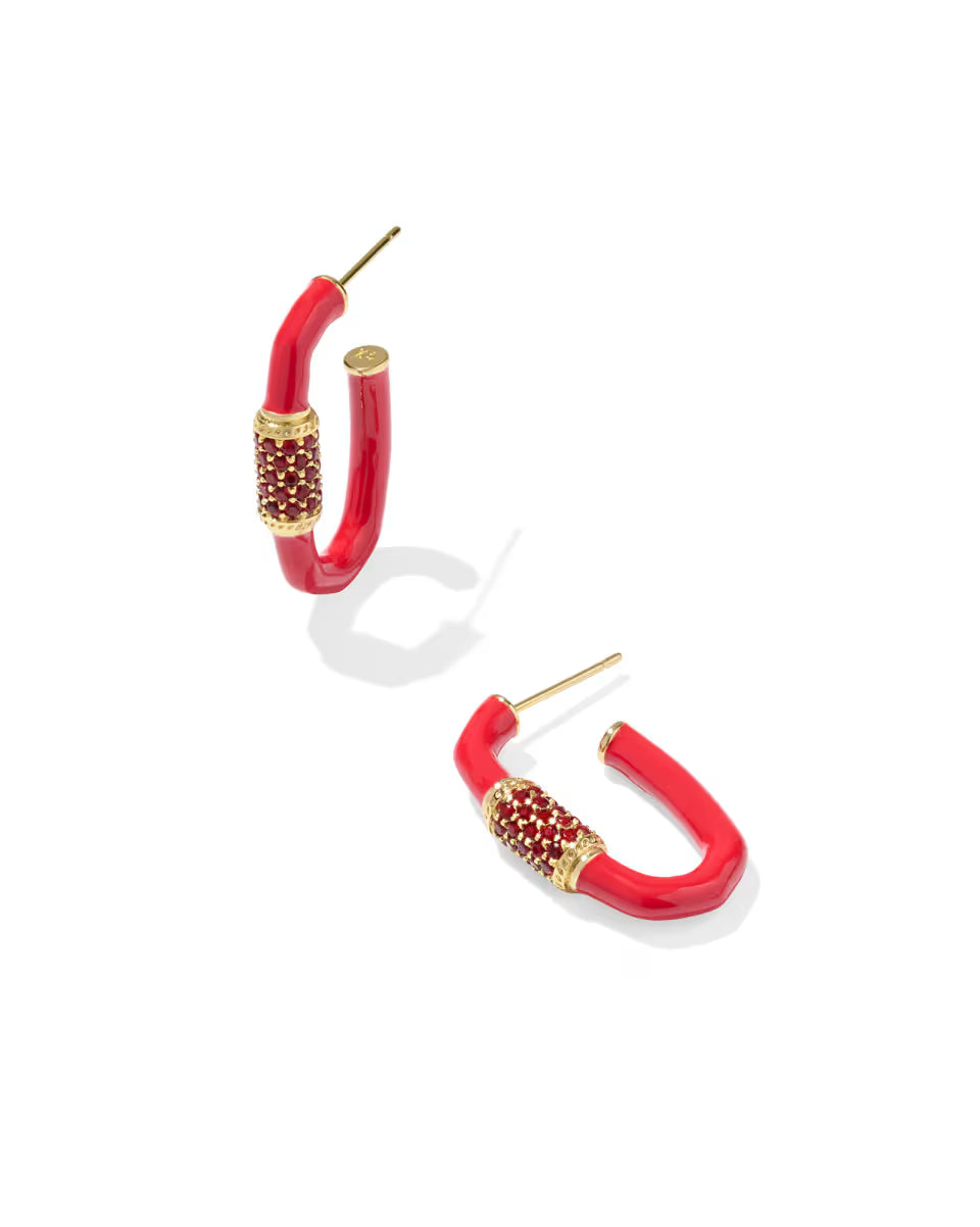 Emery Gold Enamel Hoop Earrings
