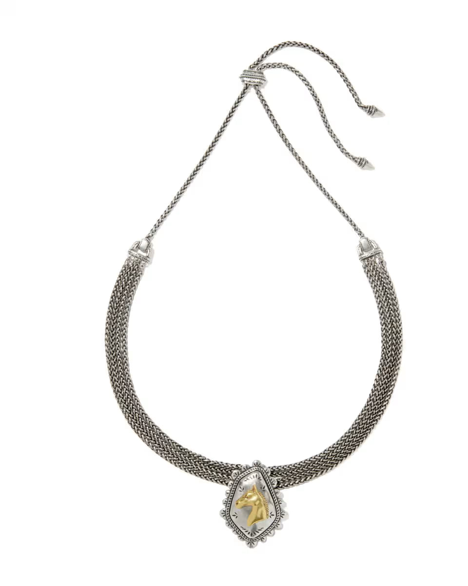 Beau Mixed Metal Concho Statement Necklace