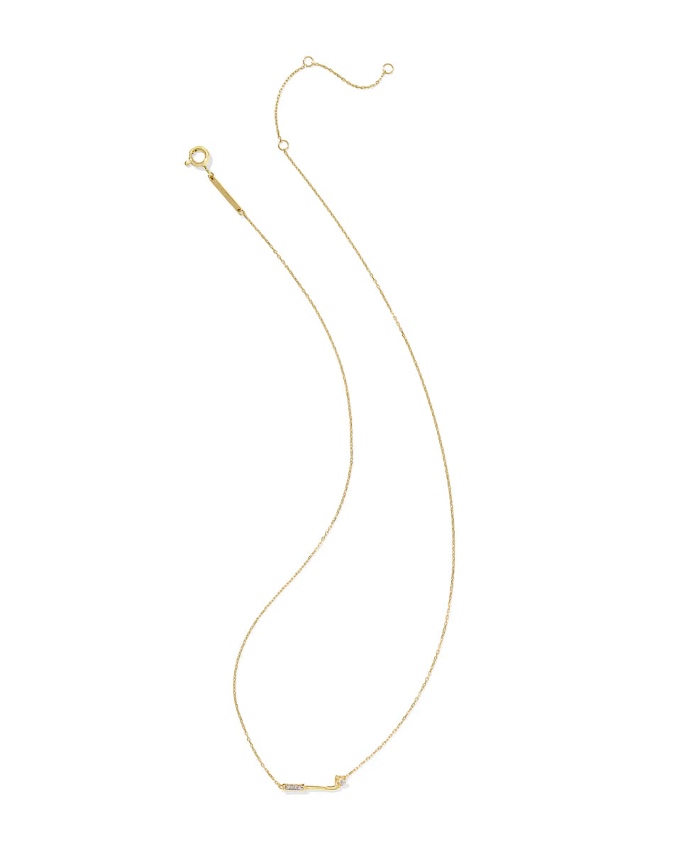 Diamond Accent Golf Club 14k Yellow Gold Necklace