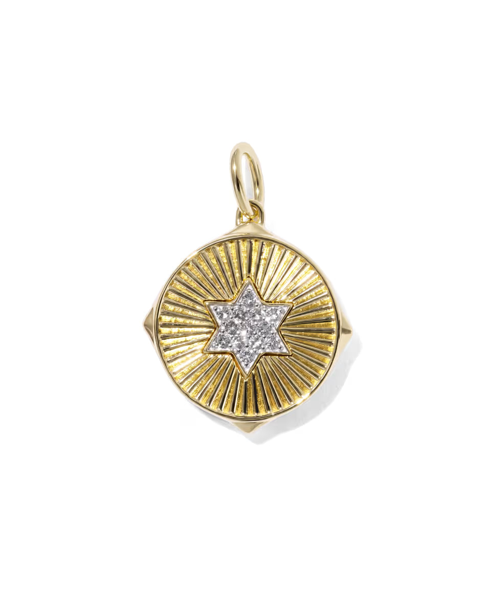 Star of David Sunray Sterling Silver Charm