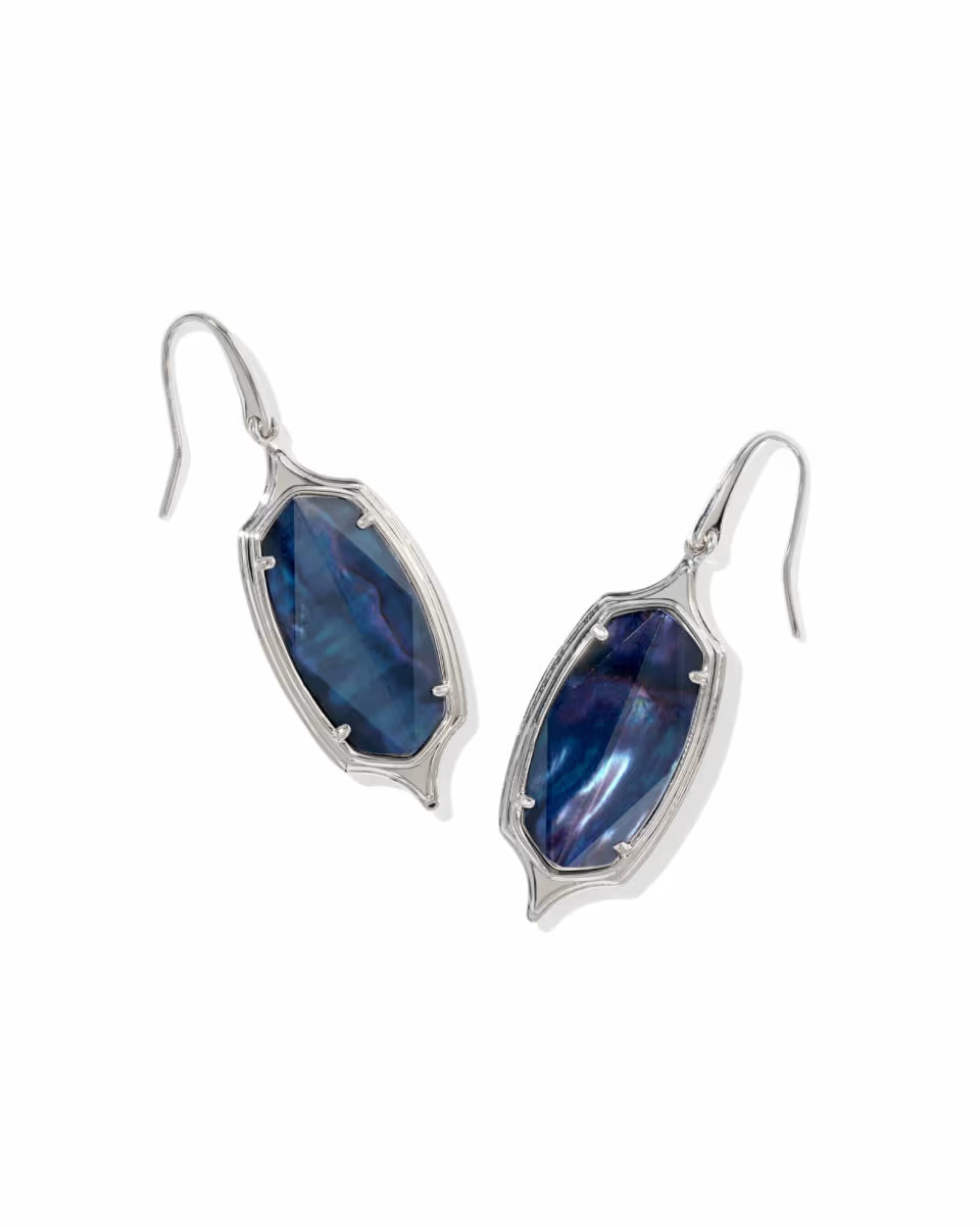 Dani Stepped Frame Gold Drop Earrings