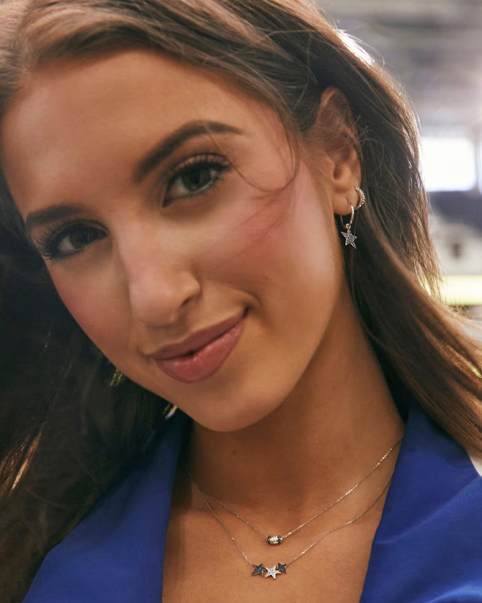 Star Cluster 14k White Gold Pendant Necklace
