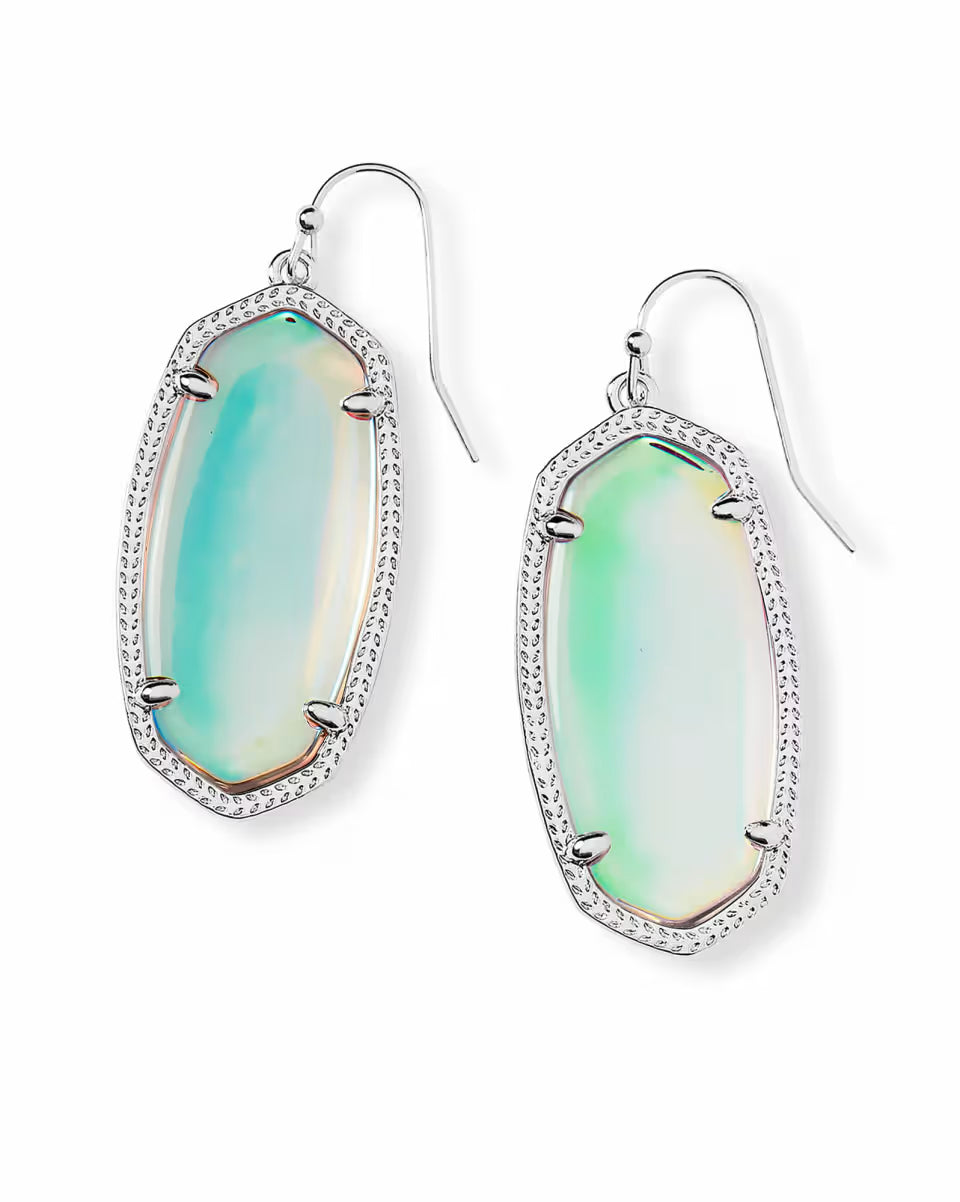 Elle Silver Drop Earrings In Ivory Mother-Of-Pearl
