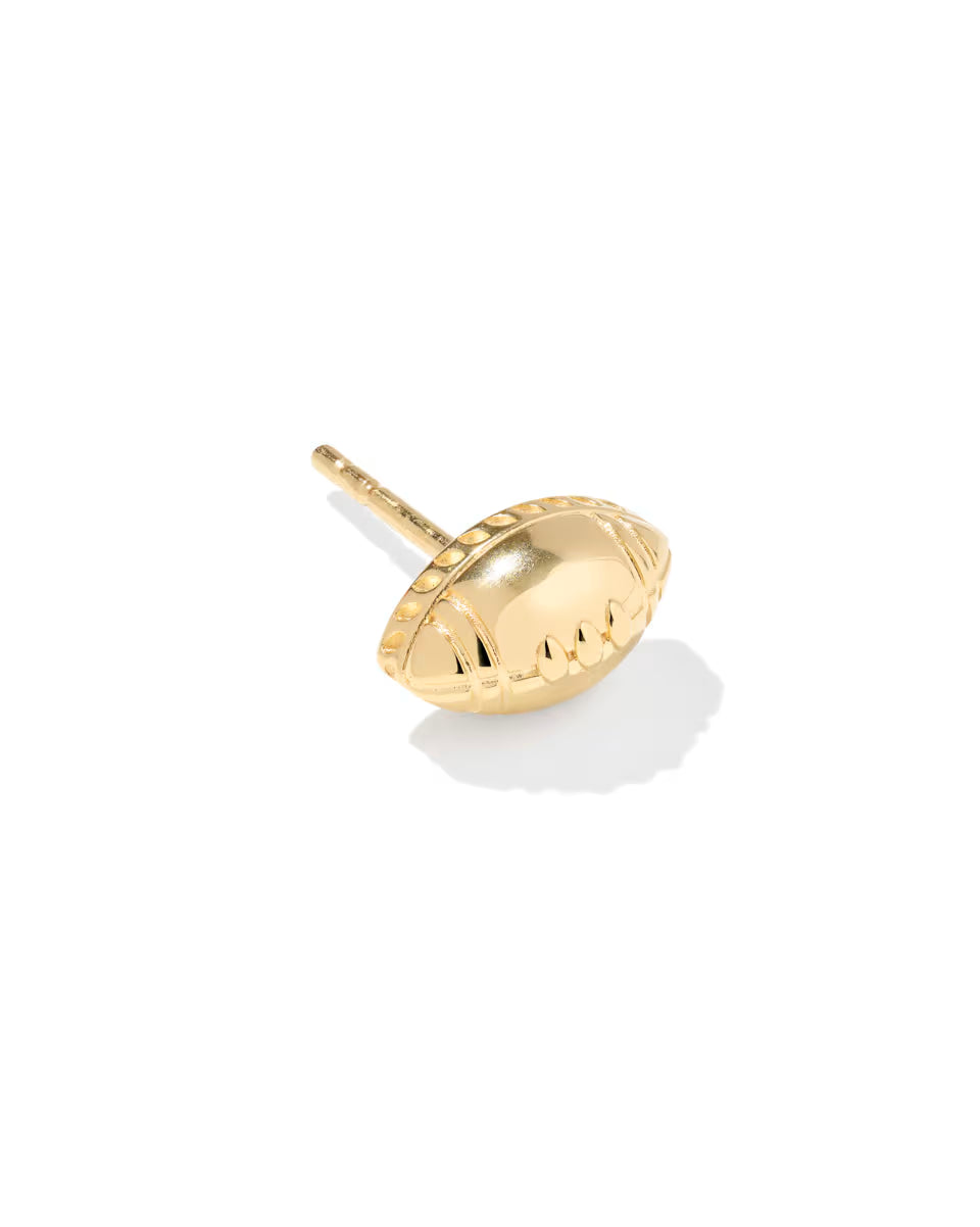 Football Oxidized Sterling Silver Single Stud Earring