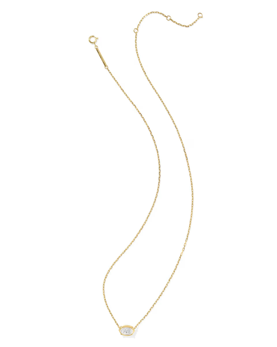 1 ct Lab Grown White Diamond Custom Elisa Pendant Necklace in 14k Yellow Gold