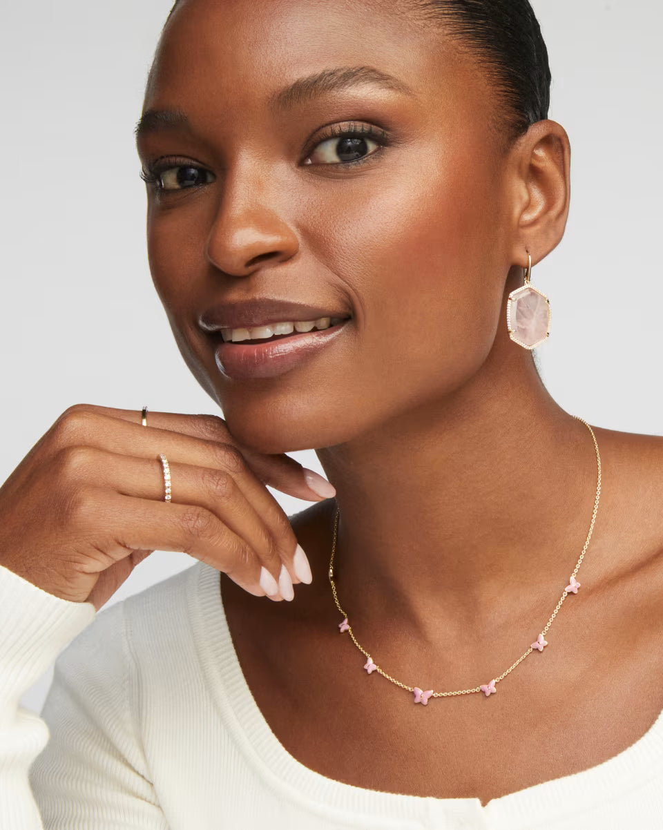 Lillia Butterfly Gold Enamel Strand Necklace