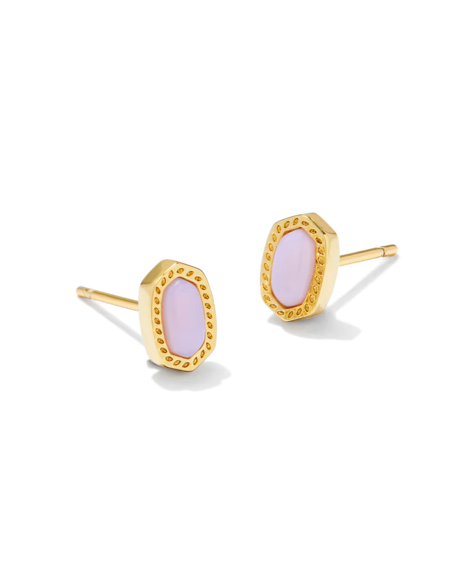 Mini Ellie Gold Stud Earrings in Ivory Mother-of-Pearl