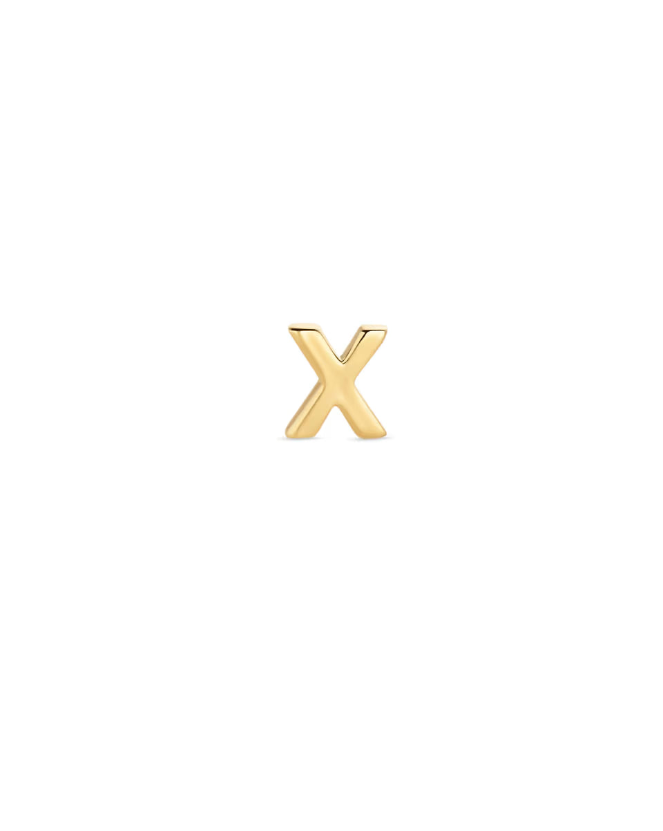 Letter X Single Stud Earring in 18k Gold Vermeil