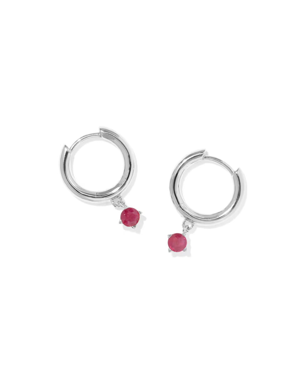 Maisie Sterling Silver January Huggie Earrings
