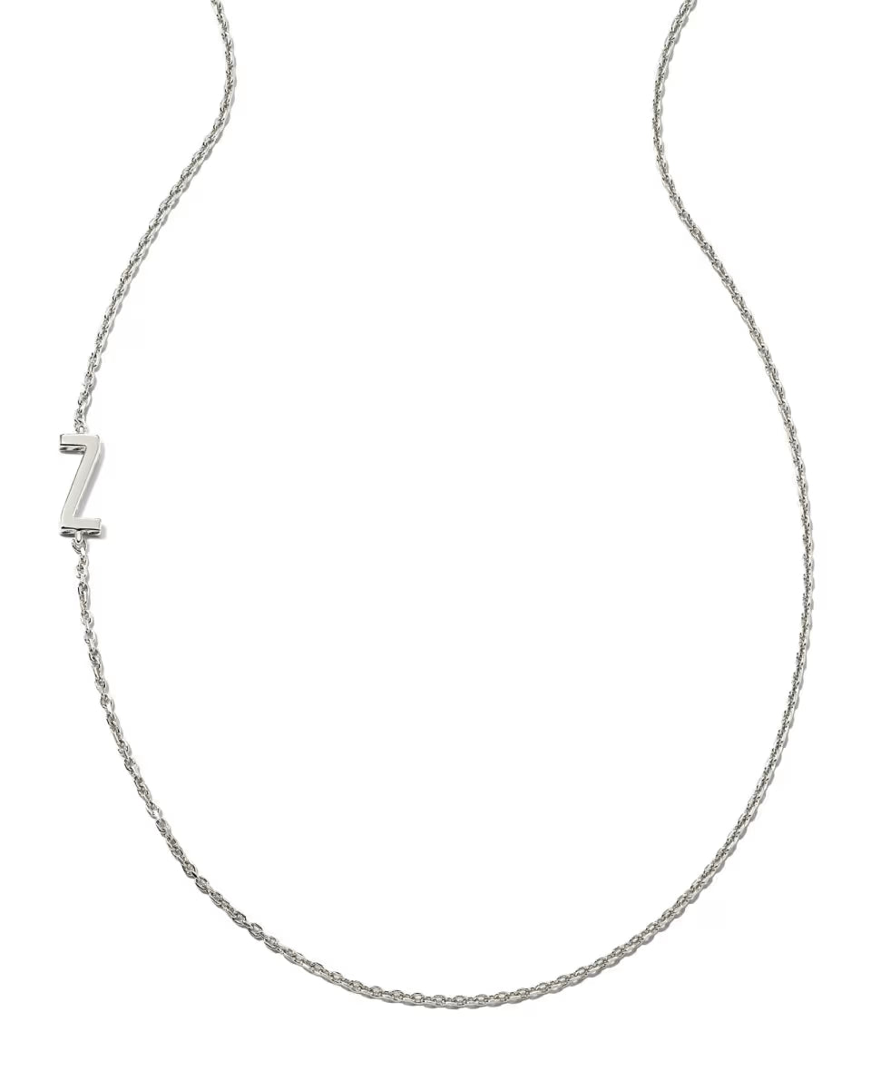 Letter G Inline Initial Necklace in Sterling Silver