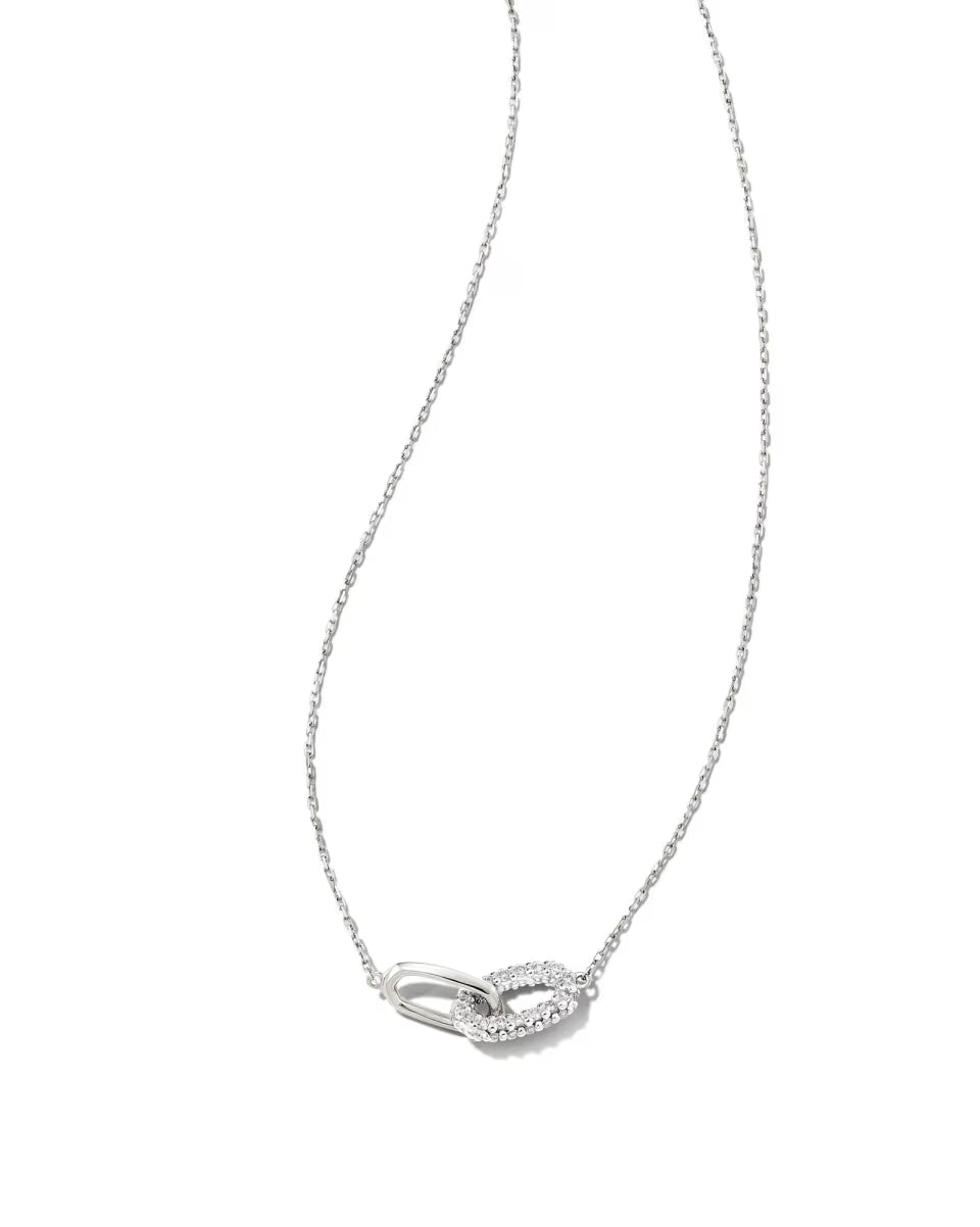 0.24 ct Elisa 14k Yellow Gold Interlocking Pendant Necklace in White Diamond